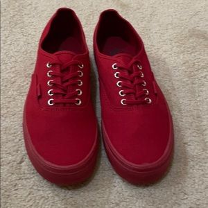 Mens Red Vans Low Top NEW Size 11